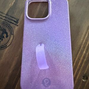 iPhone 13 Pro Max Pinkish Purple Glitter Phone Case by PopSocket